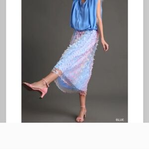 Umgee Multicolor Butterfly A-Line Skirt